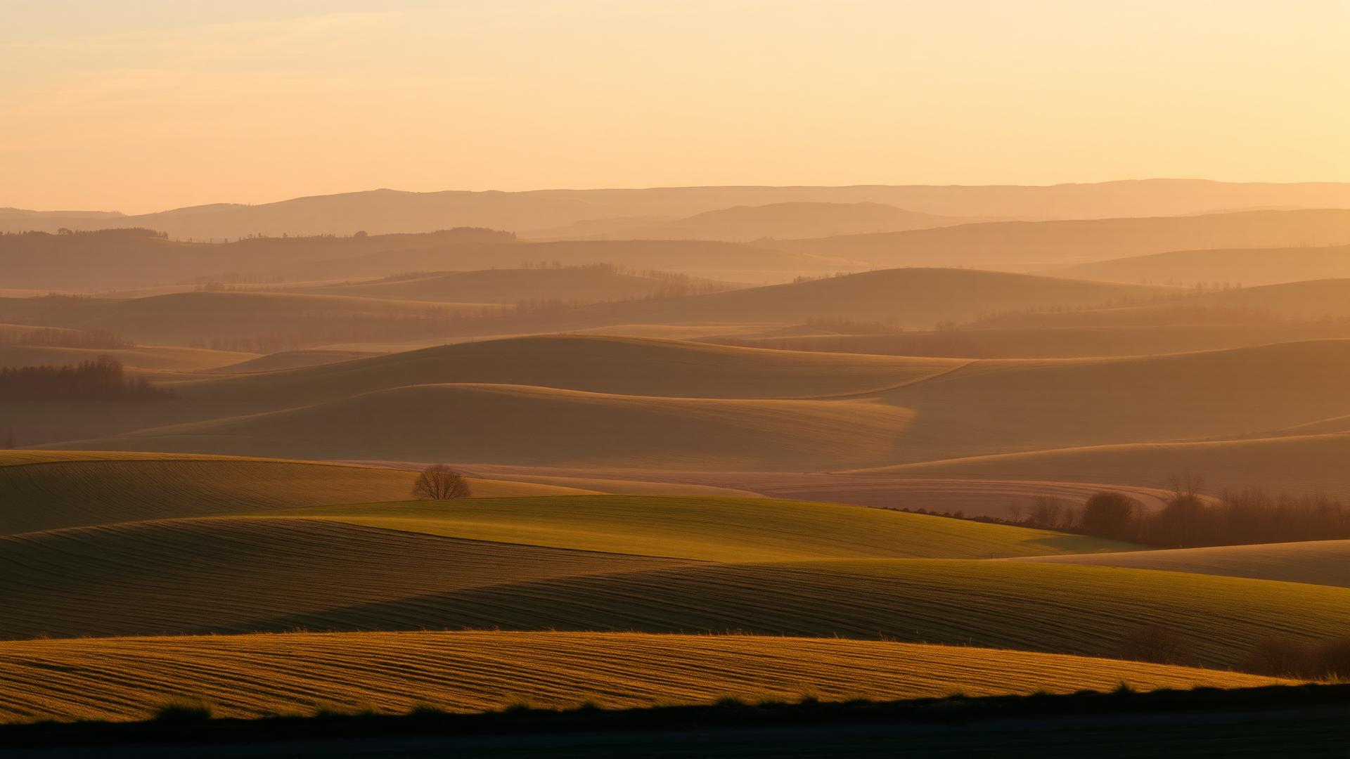 Paysage rural au lever du jour